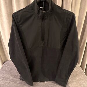 adidas Men's Black Quarter-Zip Fleece Pullover